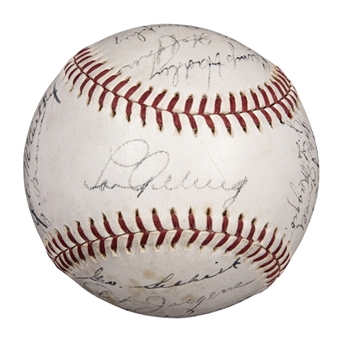 1936 World Champion New York Yankees Team Signed Baseball With 22 Signatures Including Gehrig, DiMaggio, Gomez & Dickey (JSA)